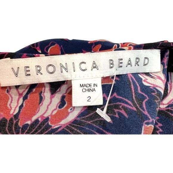 Veronica Beard Blouse Top Womens 2 Floral Silk Long Sleeve SOFT Preppy Designer - Picture 4 of 9